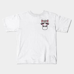 Cute Kawaii Raccoon In A Pocket Kids T-Shirt